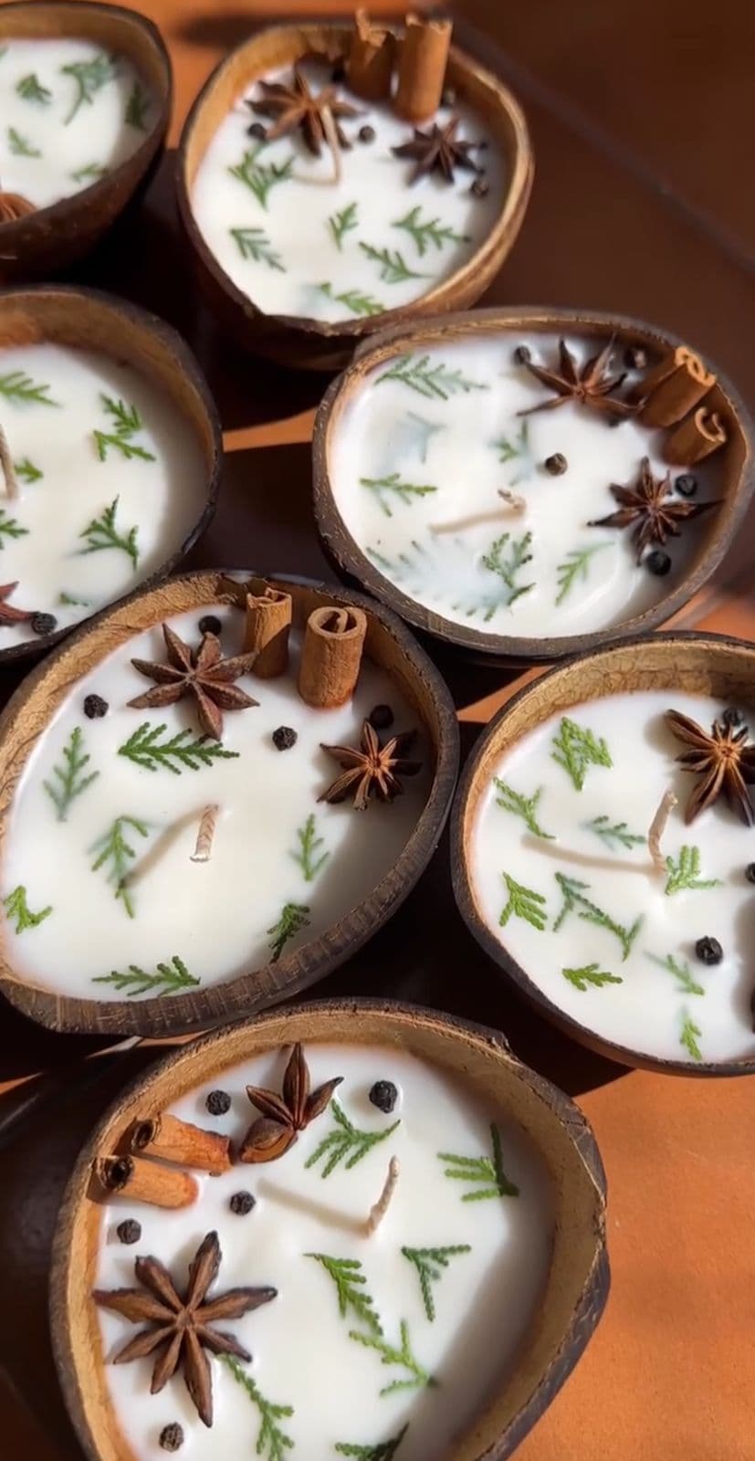 Spice Candle in Coconut Shell