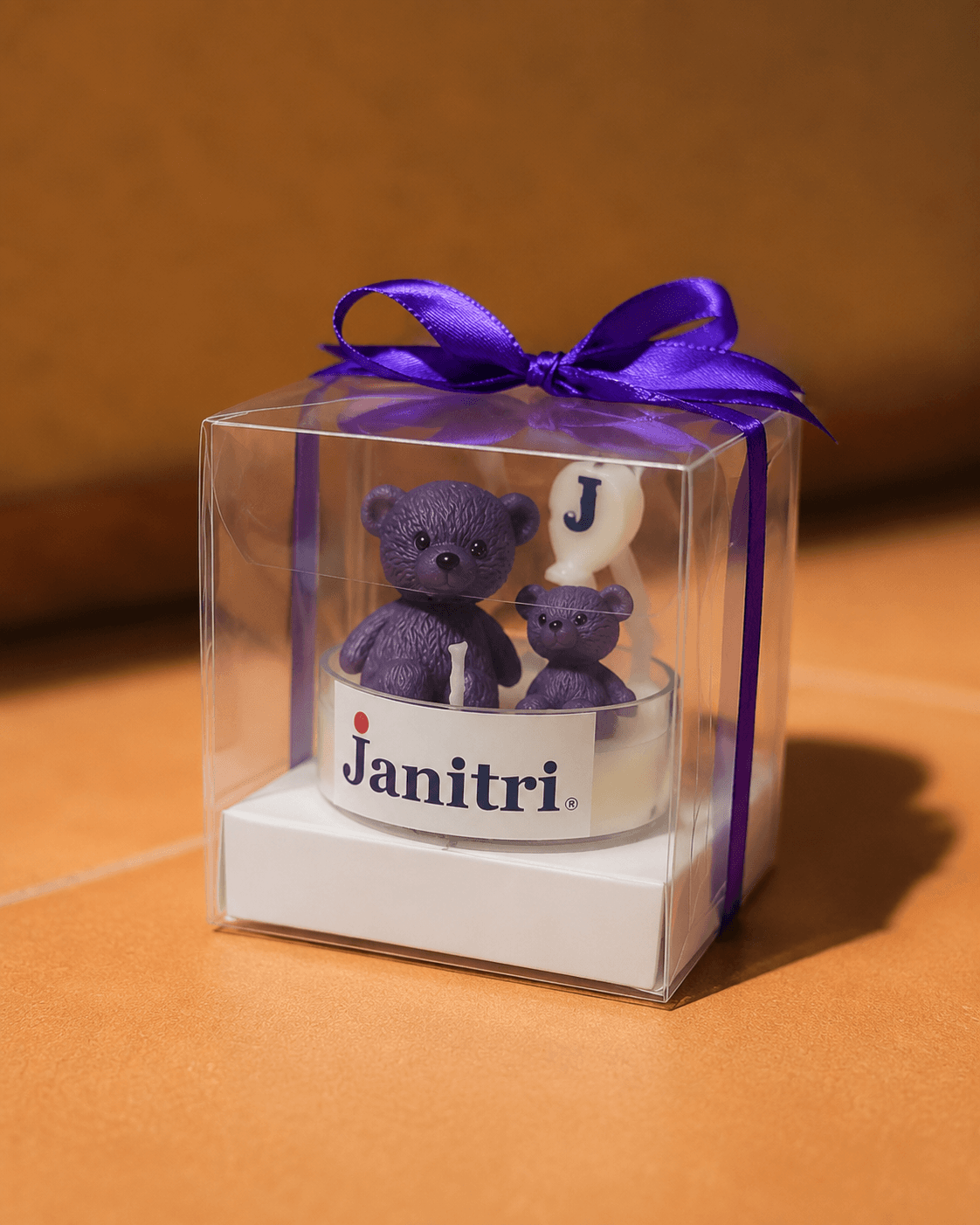 Teddy Bear Mother & Baby Tealight Candle
